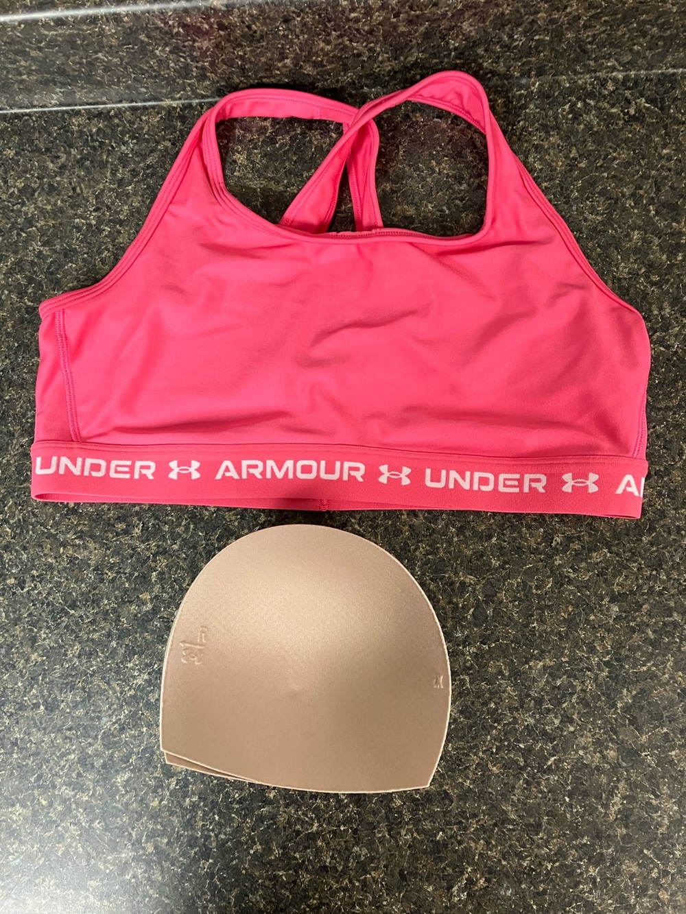Under armour crossback mid impact pink sports bra 2X